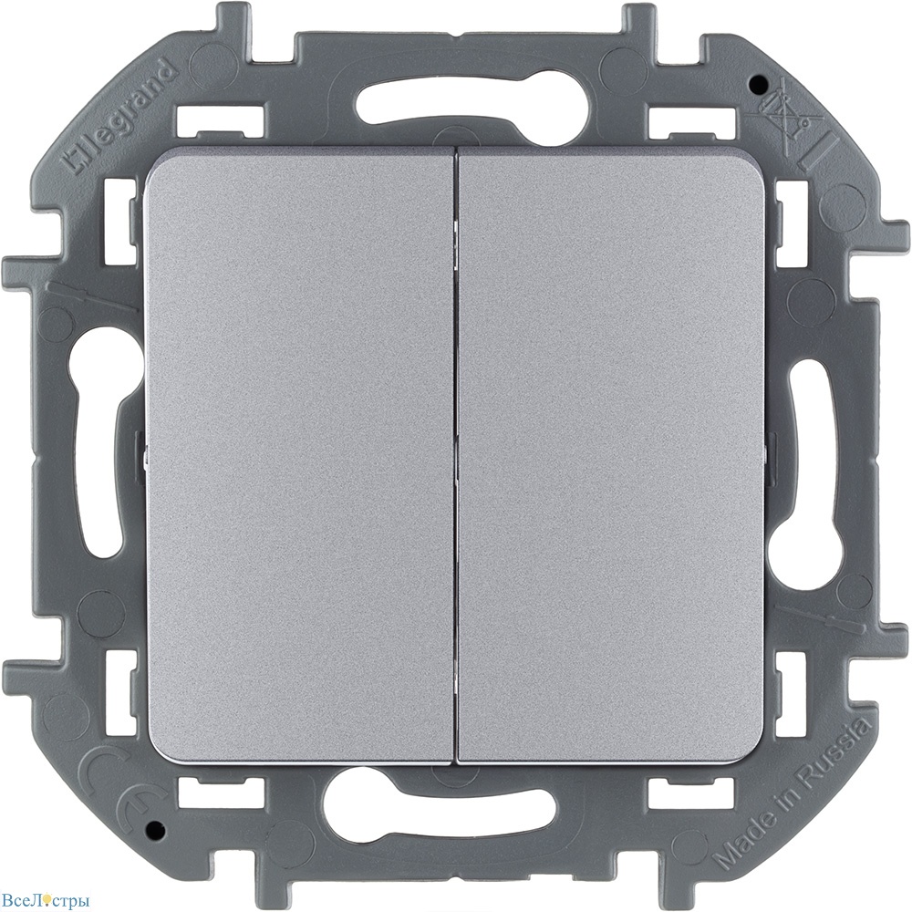 выключатель двухклавишный legrand inspiria 673622