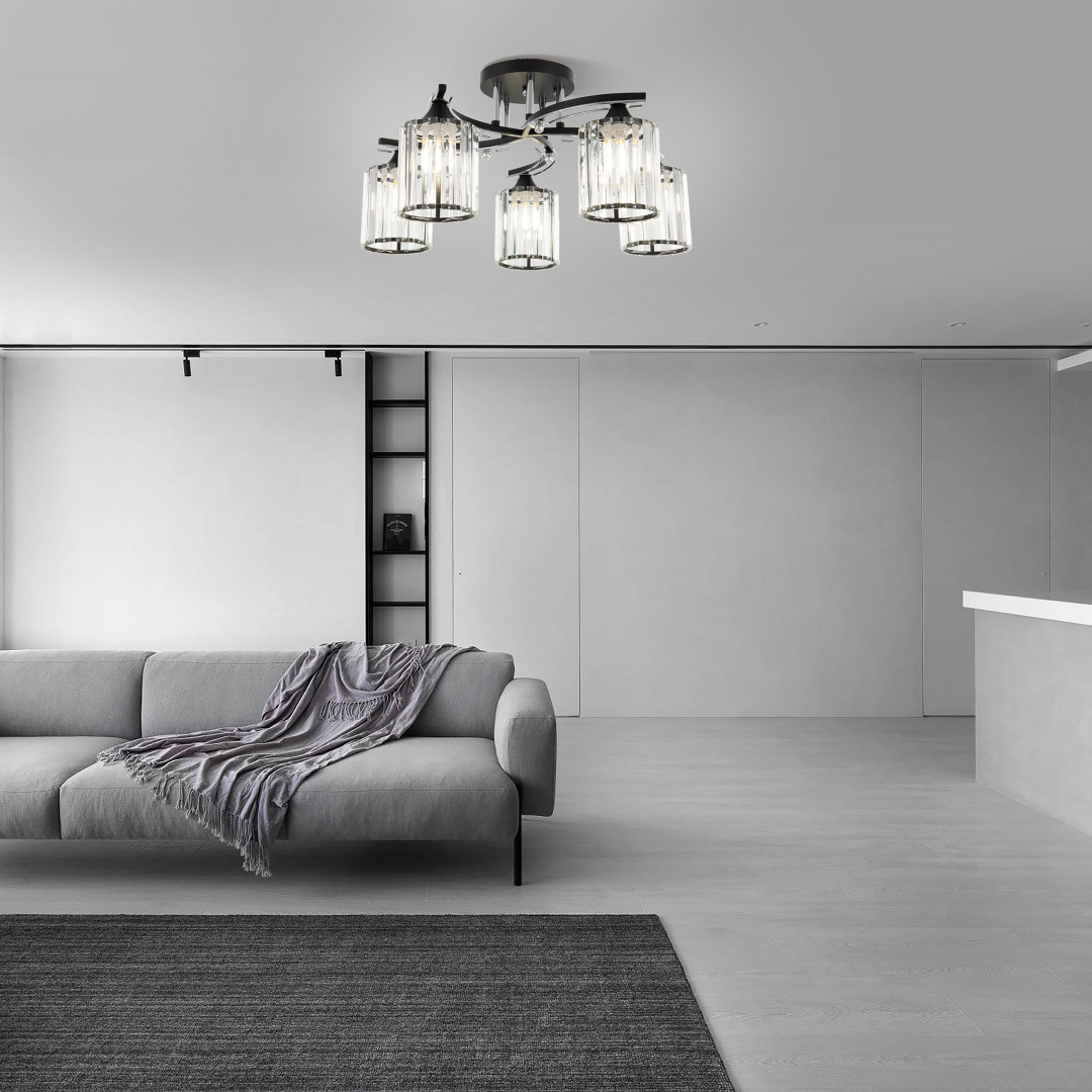 потолочная люстра arte milano amalfi 327103/5 bk+cr