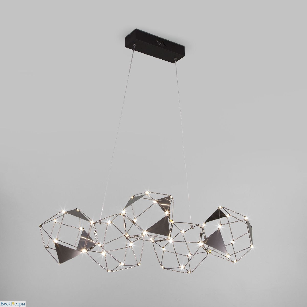 подвесная люстра eurosvet uma 90368/5 черный жемчуг a065026