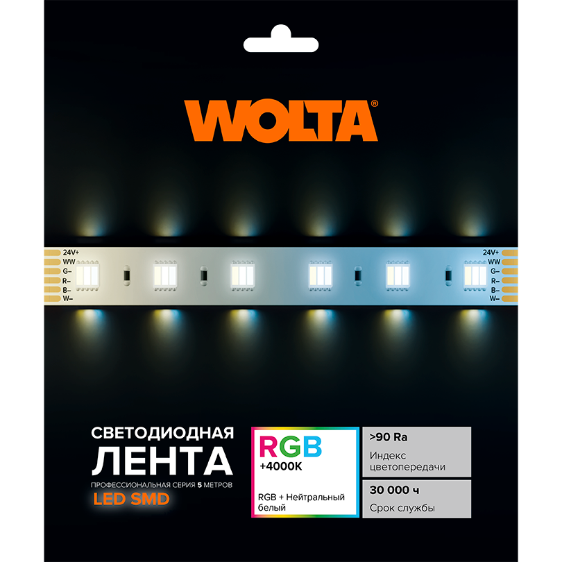 светодиодная лента wolta wls5050-14,4w/rgbw-4000/24h60-01