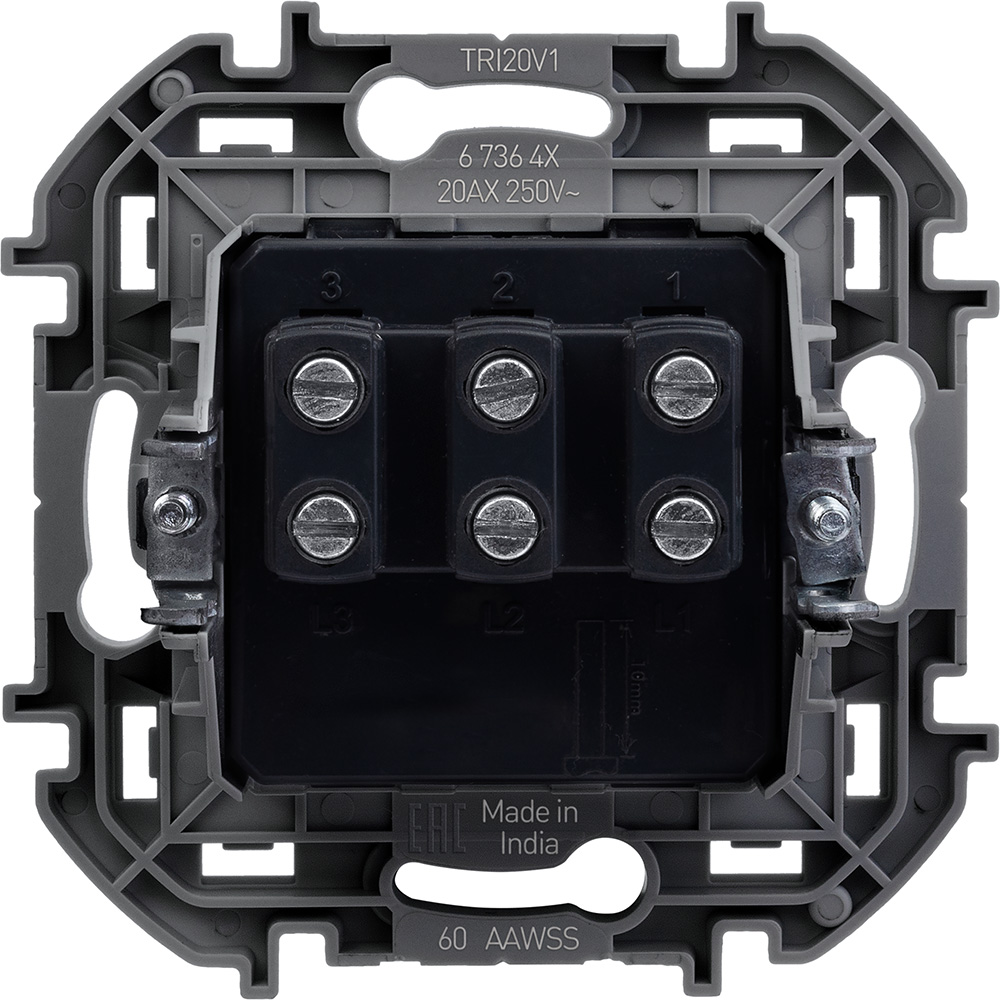 выключатель трехклавишный legrand inspiria 673641