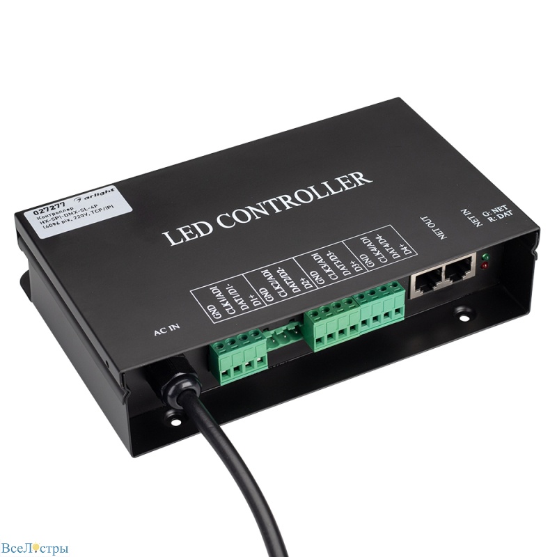 контроллер arlight hx-spi-dmx-sl-4p (4096 pix, 220v, tcp/ip, add, artnet) 027277