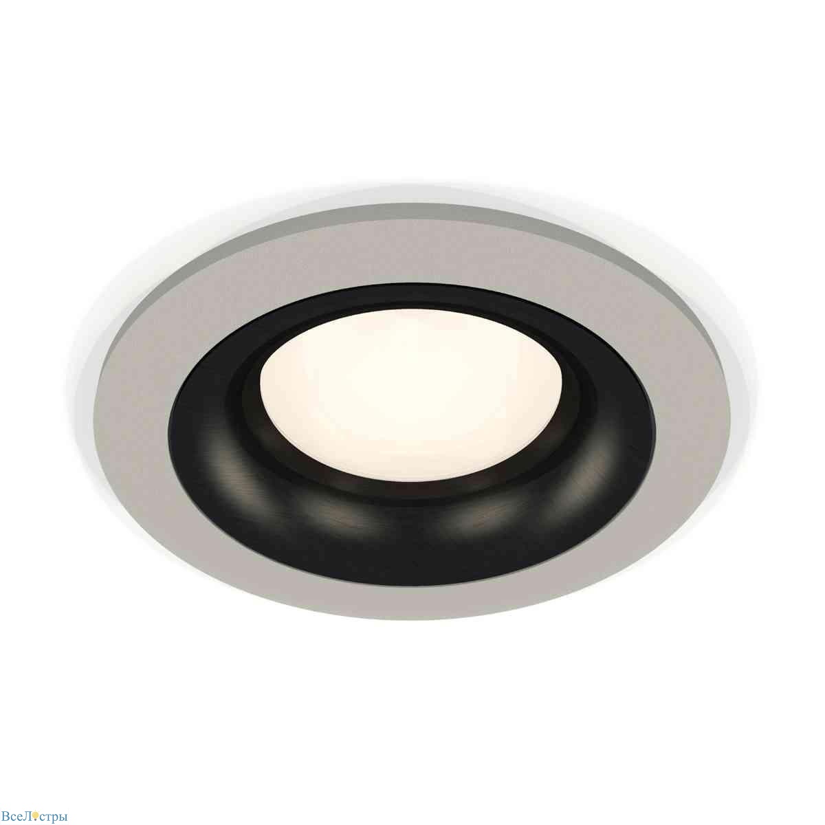 комплект встраиваемого светильника ambrella light techno spot xc7623002 sgr/pbk серый песок/черный полированный (c7623, n7011)