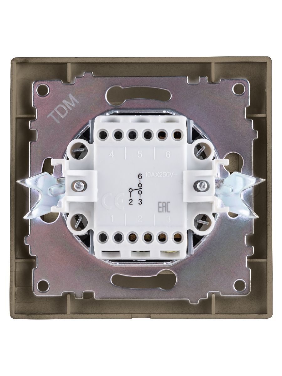 выключатель одноклавишный на 2 направления лама tdm electric sq1815-0706