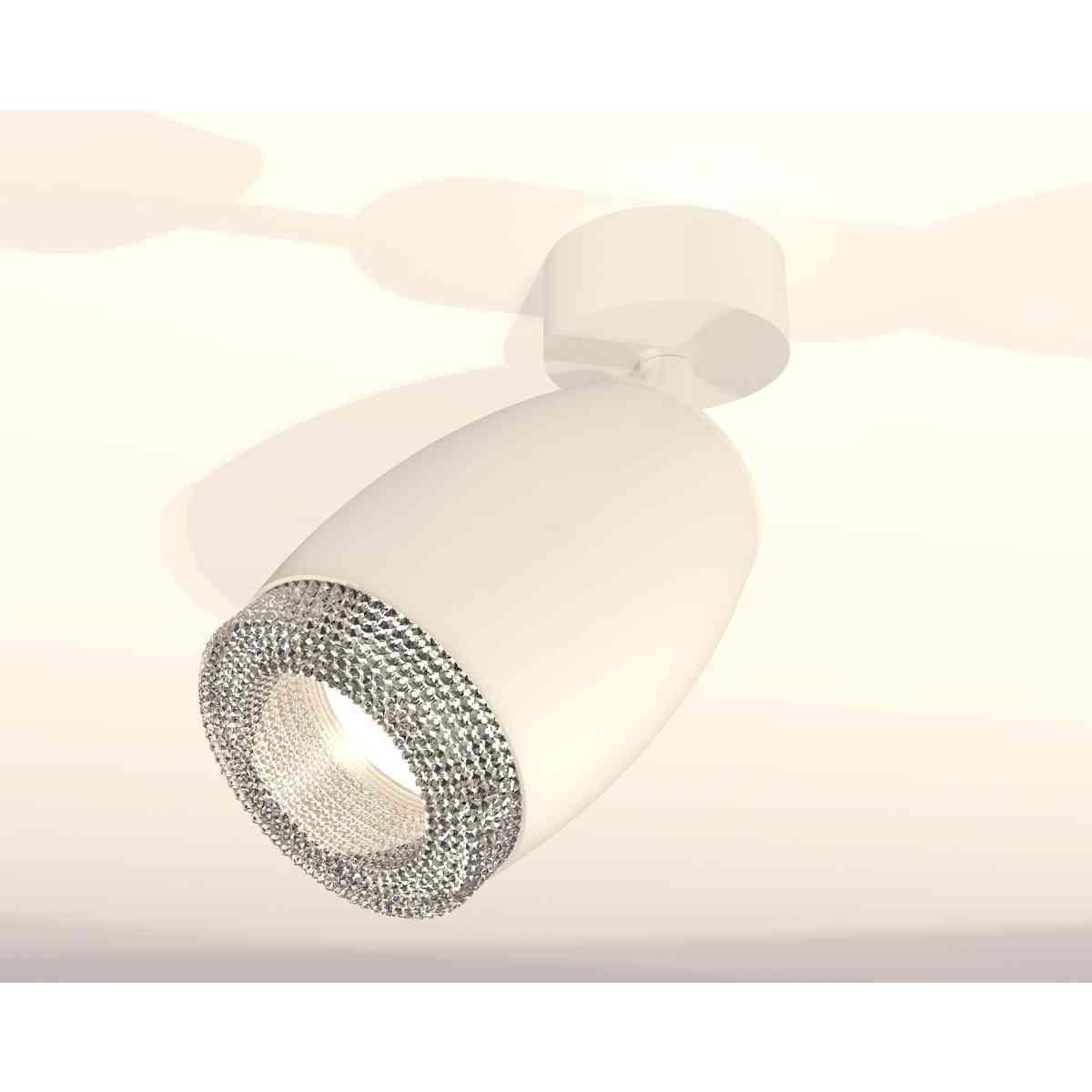 комплект накладного светильника ambrella light techno spot xm1122002 swh/cl белый песок/прозрачный (a2202, c1122, n7191)