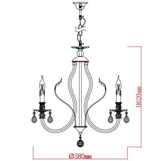 подвесная люстра rivoli melanie 1020-206 б0047907