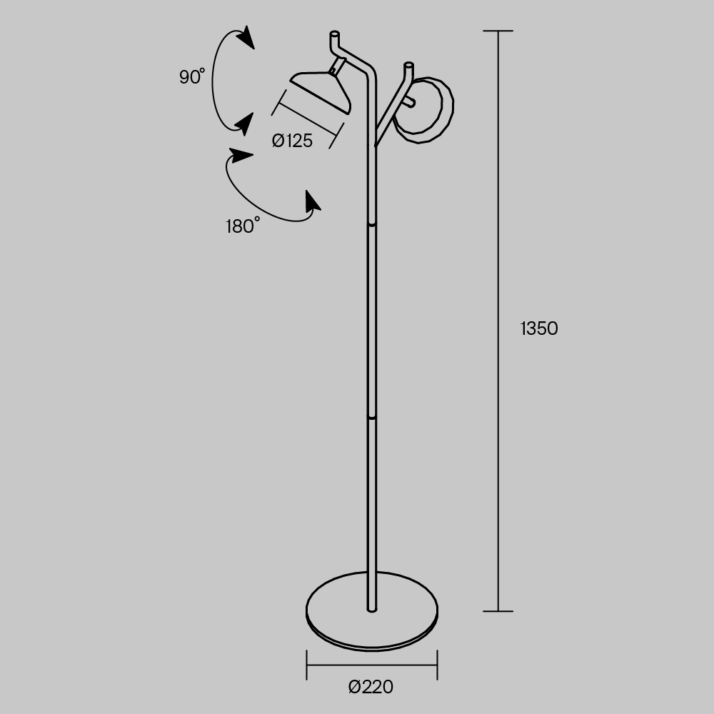 торшер maytoni vita mod451fl-l8b3k
