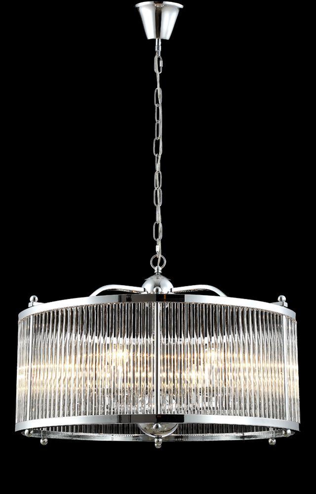 подвесная люстра crystal lux tadeo sp6 d600 chrome/transparente
