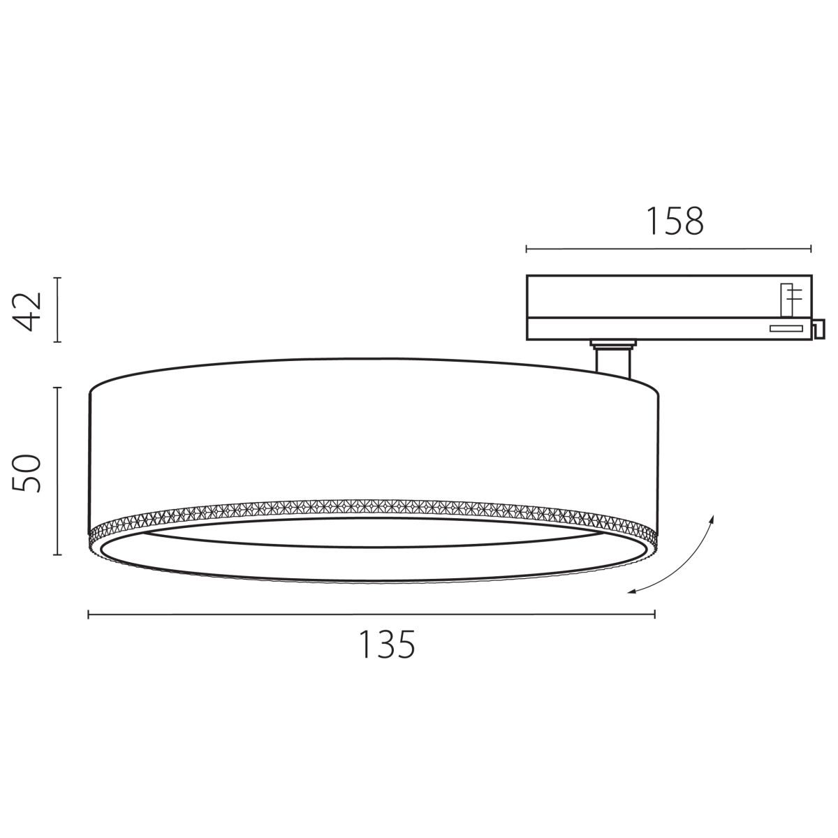 трековый светильник quattro led с адаптером lightstar alta pro a5736qt