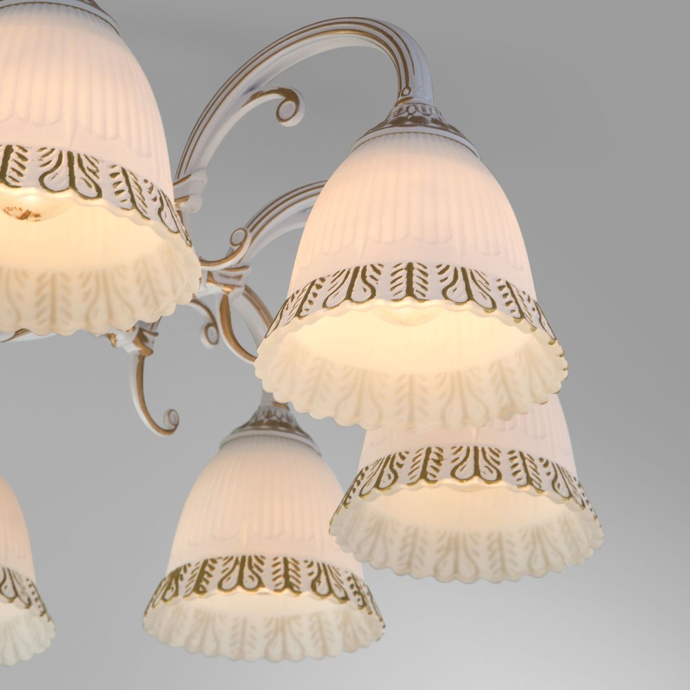 люстра на штанге eurosvet 60107/8 белый с золотом