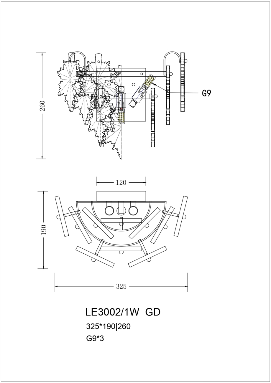 бра erable le3002/1w gd
