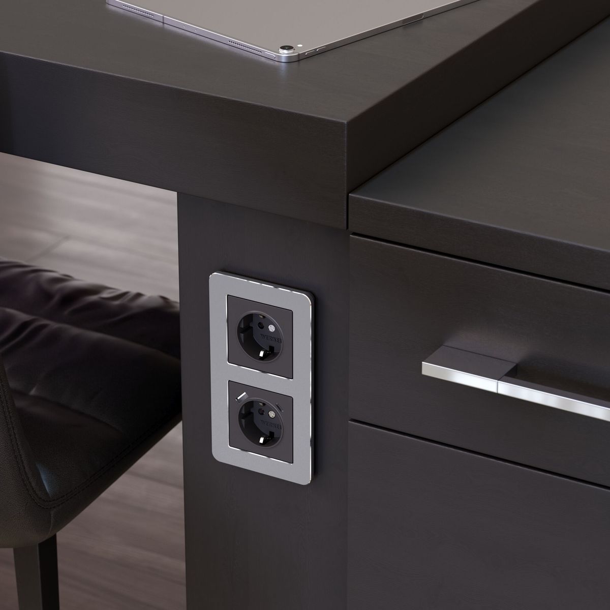 рамка на 2 поста werkel platinum алюминий 4690389184444 w0022606