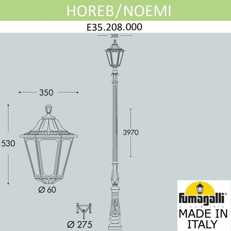 садовый светильник fumagalli e35.208.000.axh27