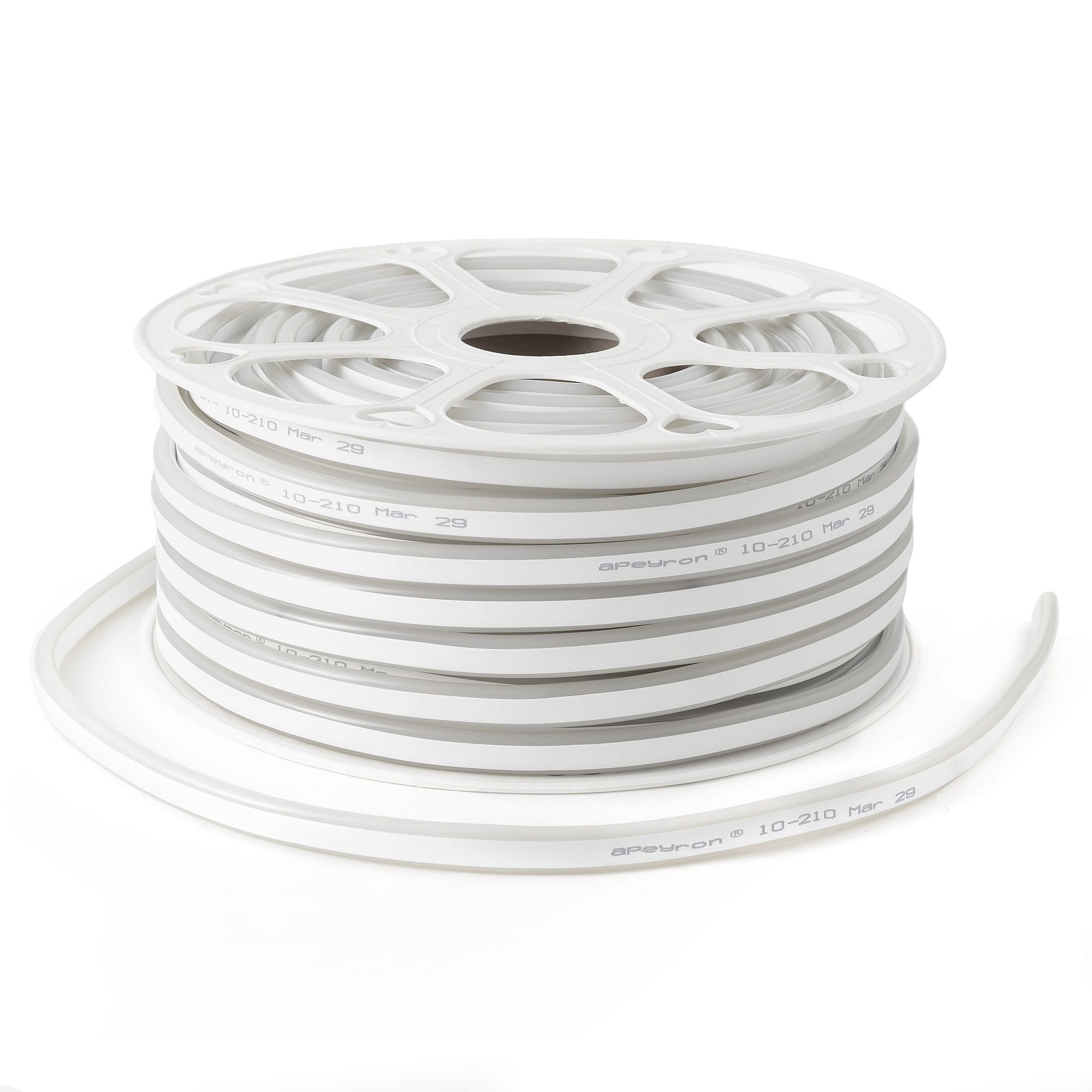 светодиодный неон двухсторонний apeyron 220в 6вт/м smd2835 108д/м ip65 150лм/м 50м ,красный 10-213