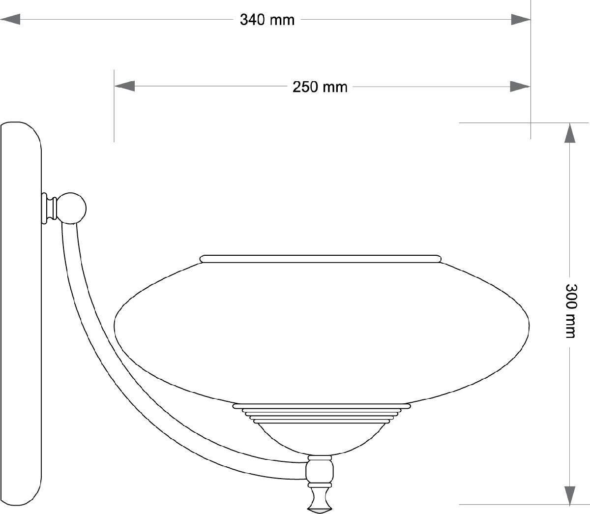 бра kutek san marino shade san-k-1(p)cr