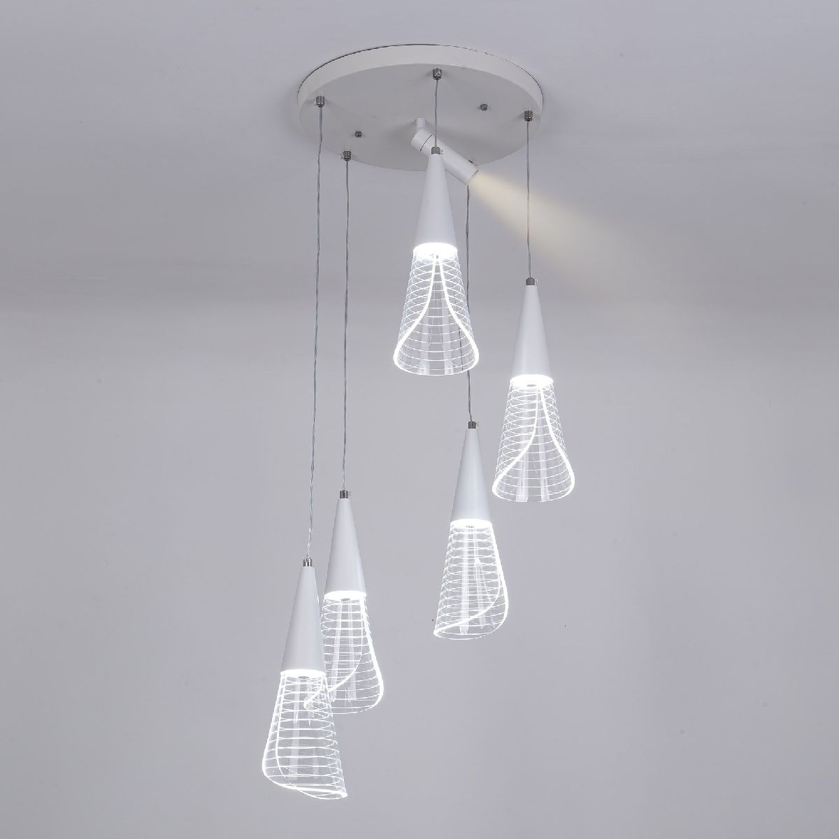 каскадная люстра led4u l7106-6 wт