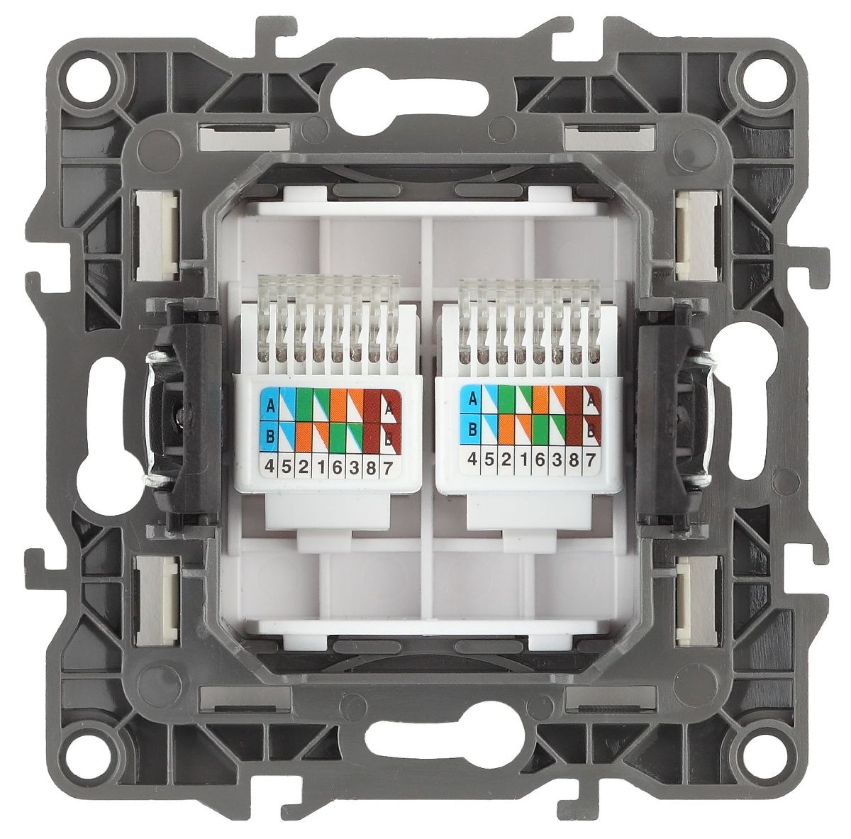 розетка информационная двойная 2xrj45 эра 12-3108-04 б0014732