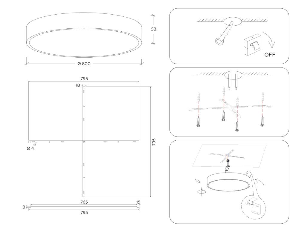 потолочный светильник ambrella light orbital air alum fv5540
