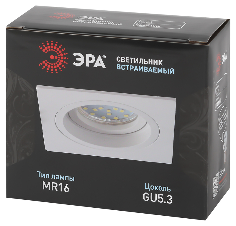 встраиваемый светильник эра kl85 wh б0054348