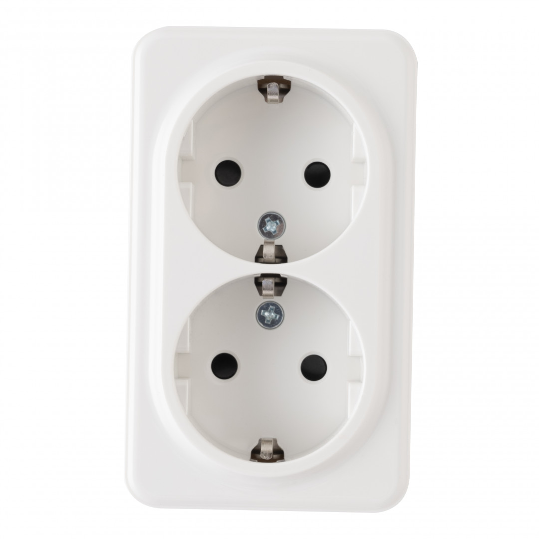 розетка двойная с заземлением arte milano 310.40-2.white