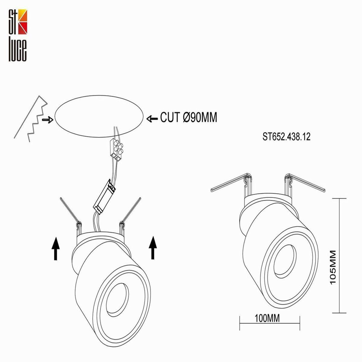 встраиваемый светодиодный спот st luce st652.438.12