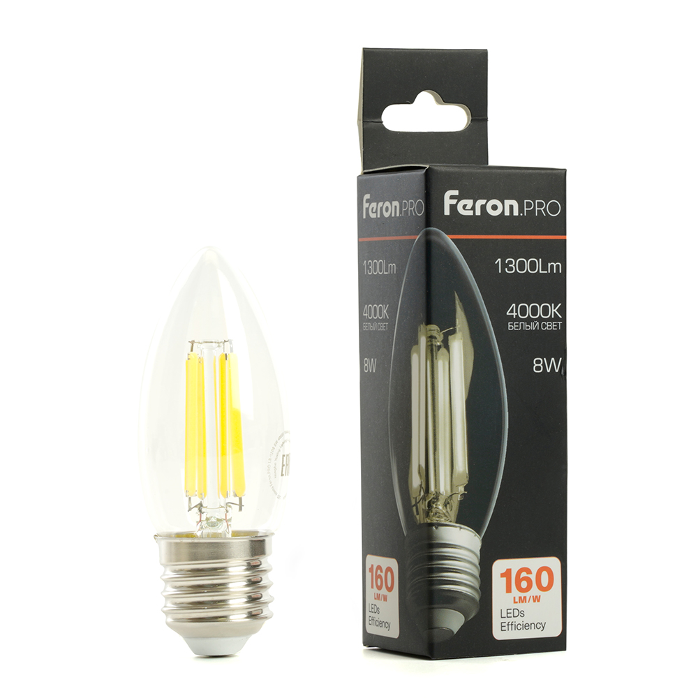 светодиодная лампа feron lb-1208 e27 8w 4000k 51242