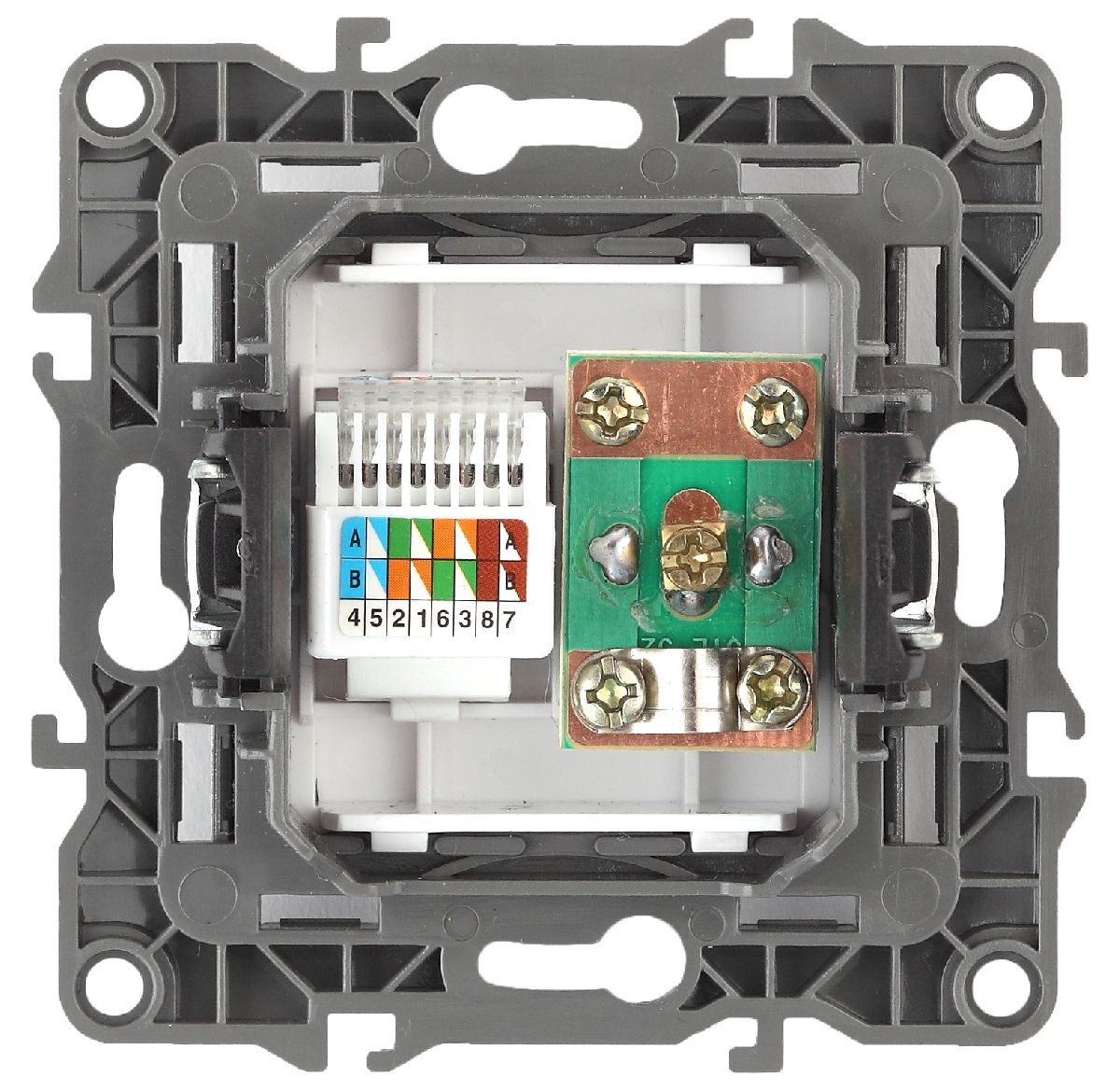 розетка комбинированная rj45+tv эра 12-3110-05 б0027445