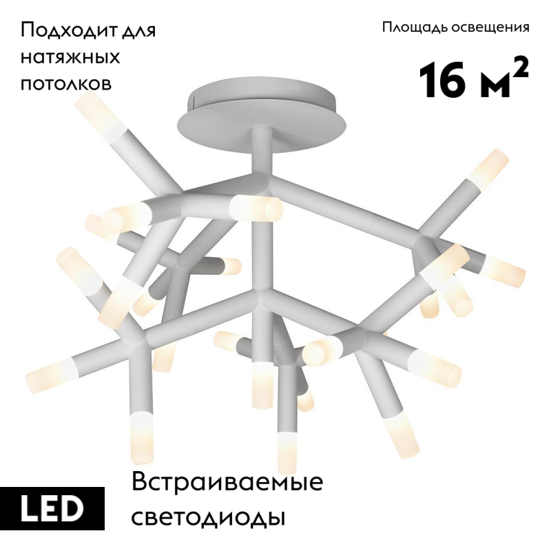 потолочная светодиодная люстра iledex savage fs-017-x25 wh
