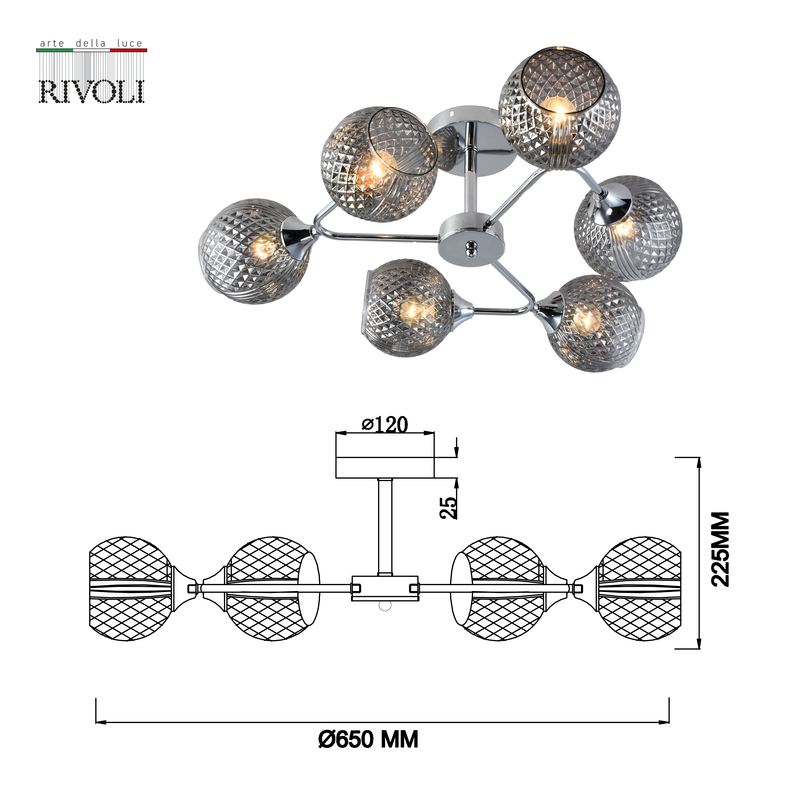 люстра на штанге rivoli haley 3137-306 б0055384