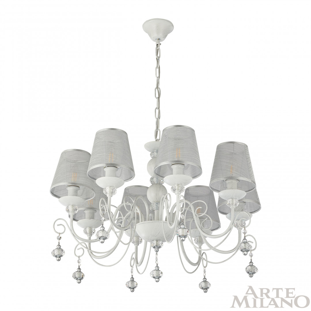 подвесная люстра arte milano 347620/8 wt+sl