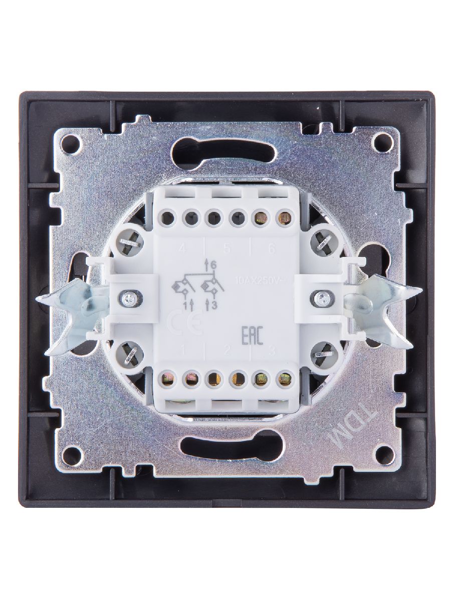 выключатель двухклавишный с подсветкой лама tdm electric sq1815-0505
