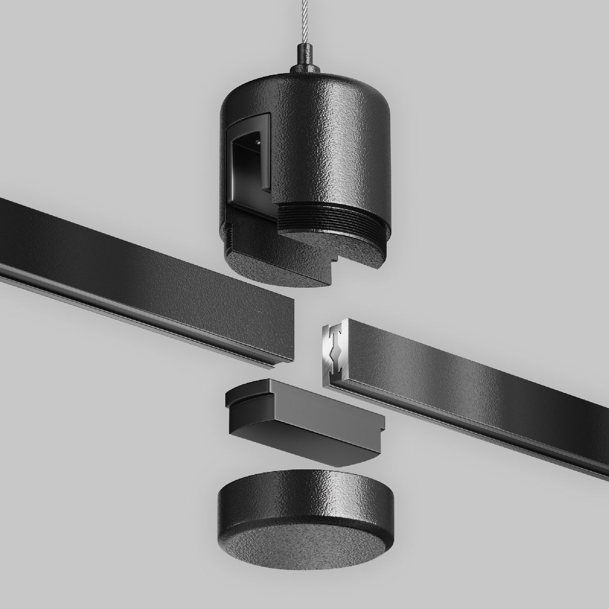 подвес тросовый с прямым коннектором питания maytoni flarity tra157sw-ipc1-b