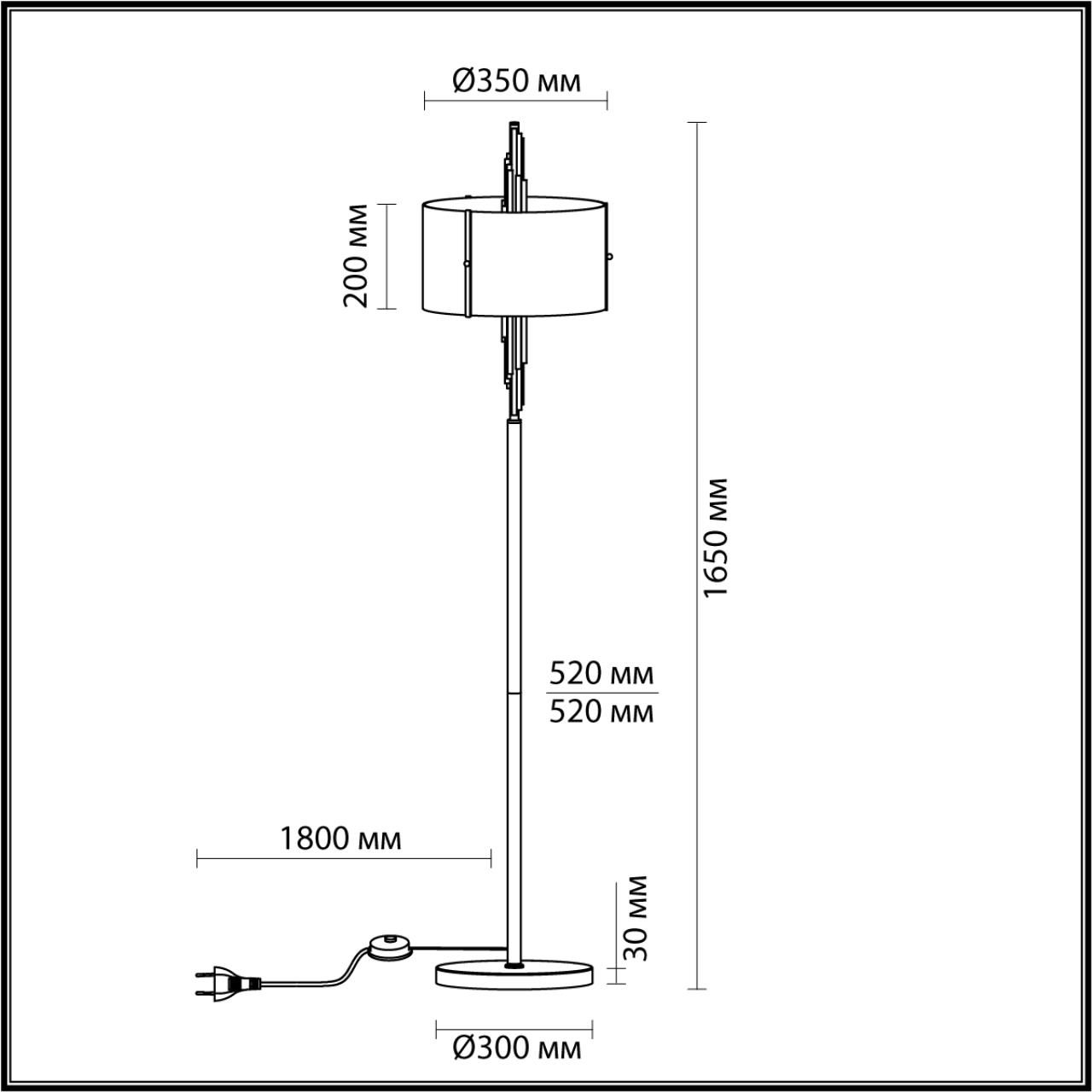 торшер odeon light margaret 4895/3f