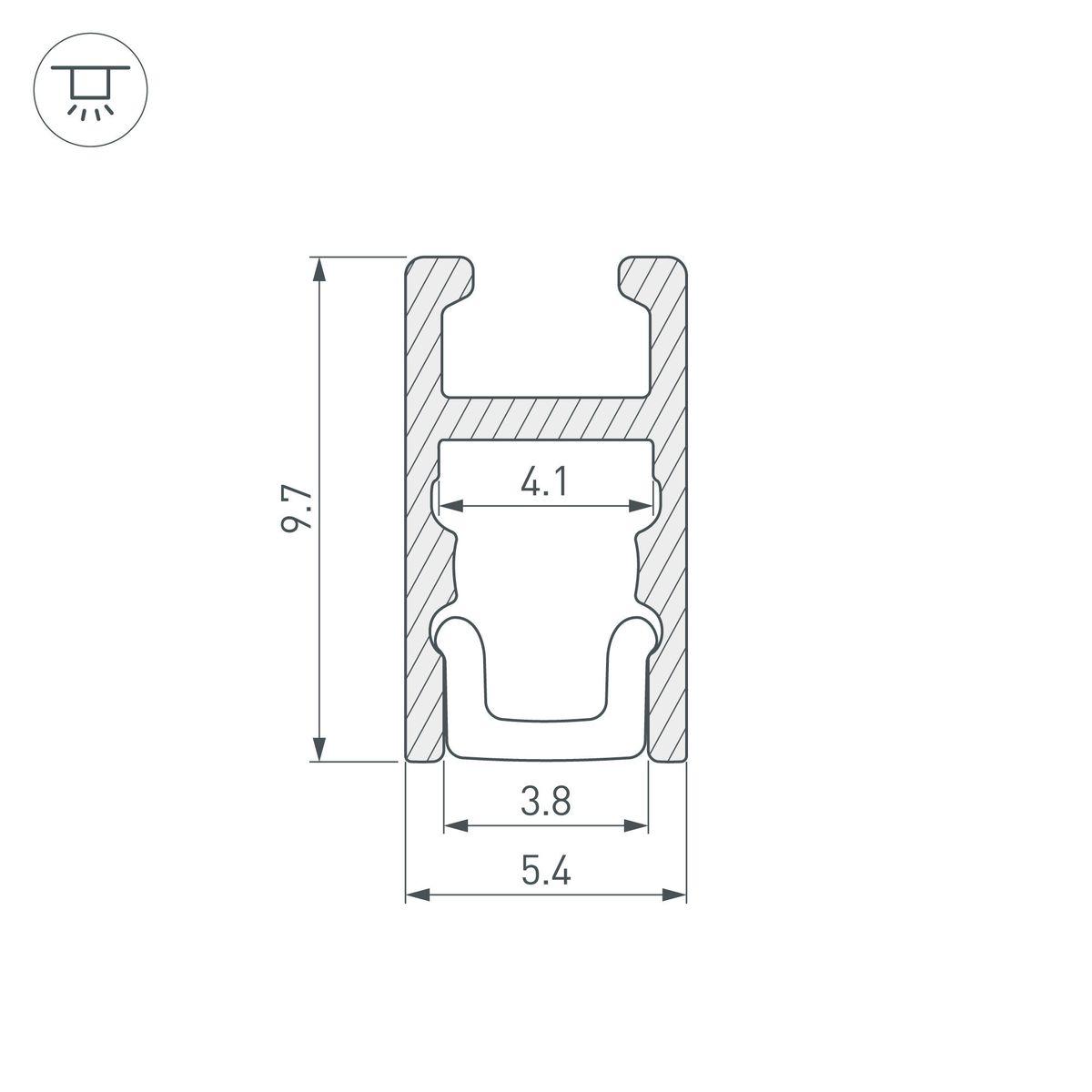 профиль arlight arh-micro-0510-2000 anod 036385