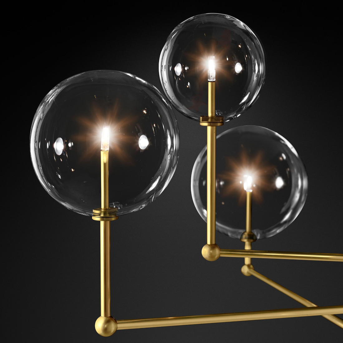 люстра на штанге delight collection globe mobile kg0835p-3 brass
