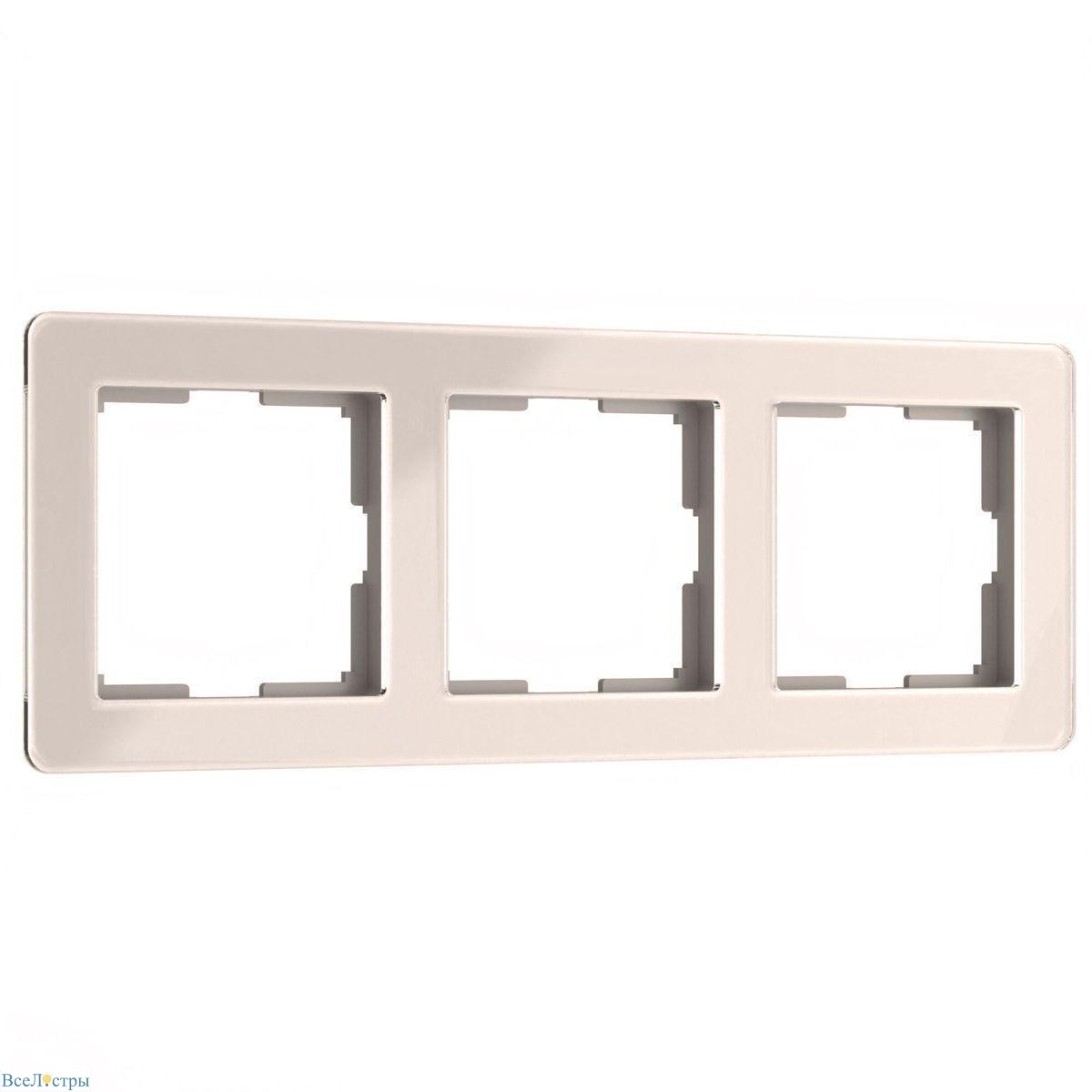 рамка werkel acrylic на 3 поста айвори w0032743 4690389186295