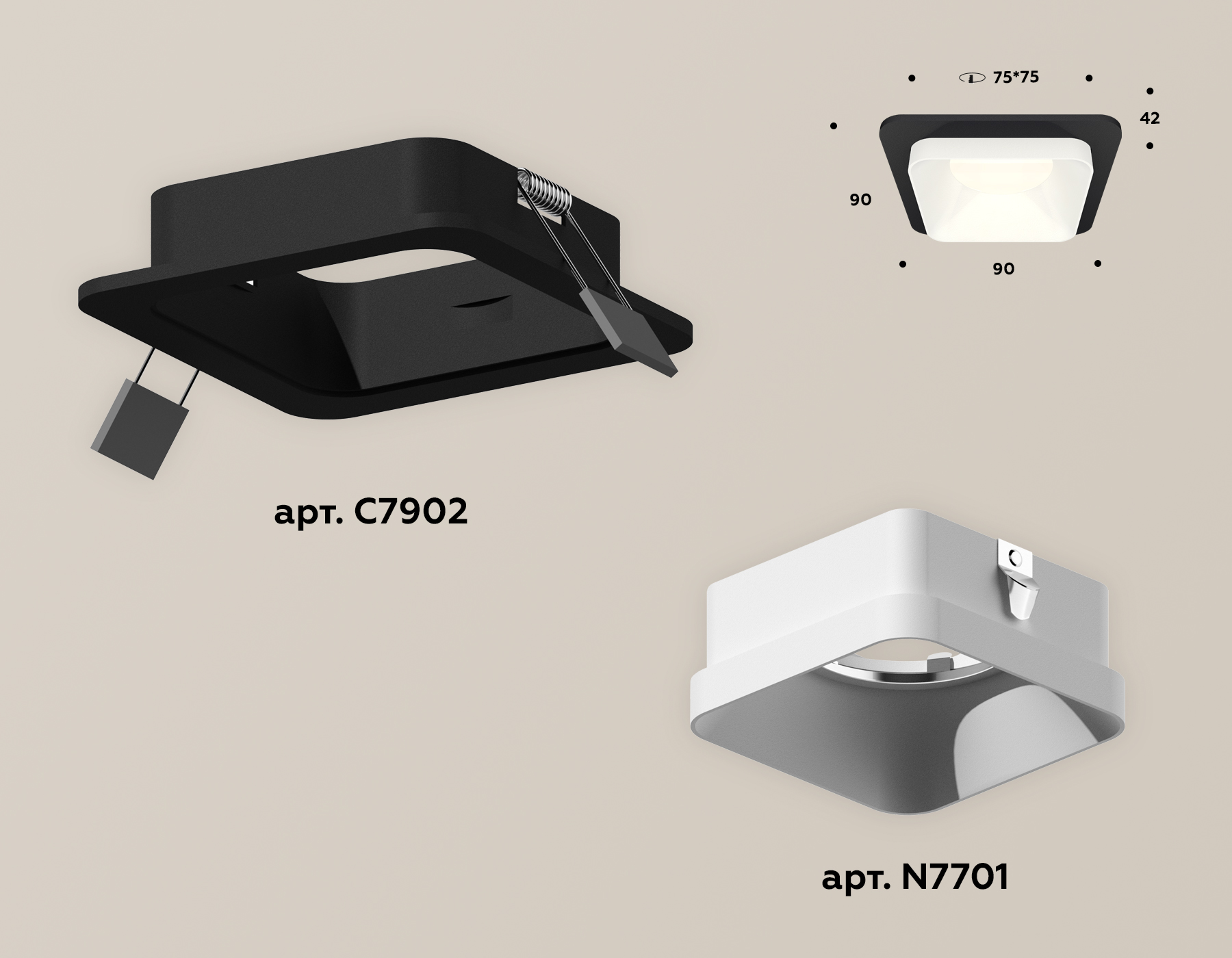 встраиваемый светильник ambrella light techno xc7902001 (c7902, n7701)