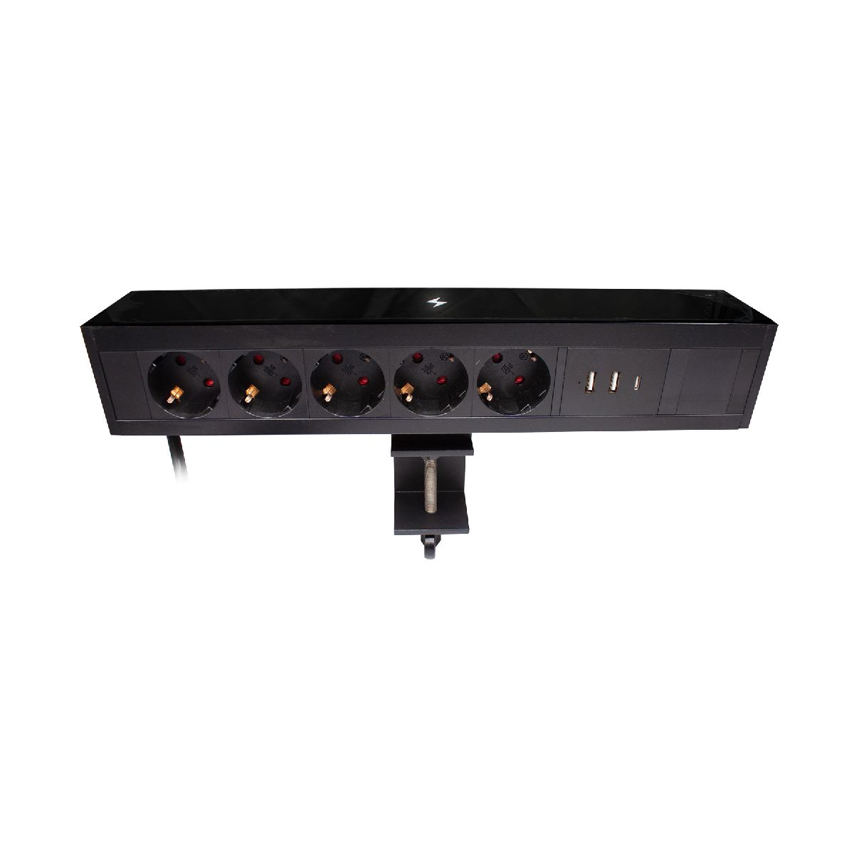 блок розеток le4 (5 секции 2 usb + 1 type-c беспроводная зарядка) mebax 00-00002875
