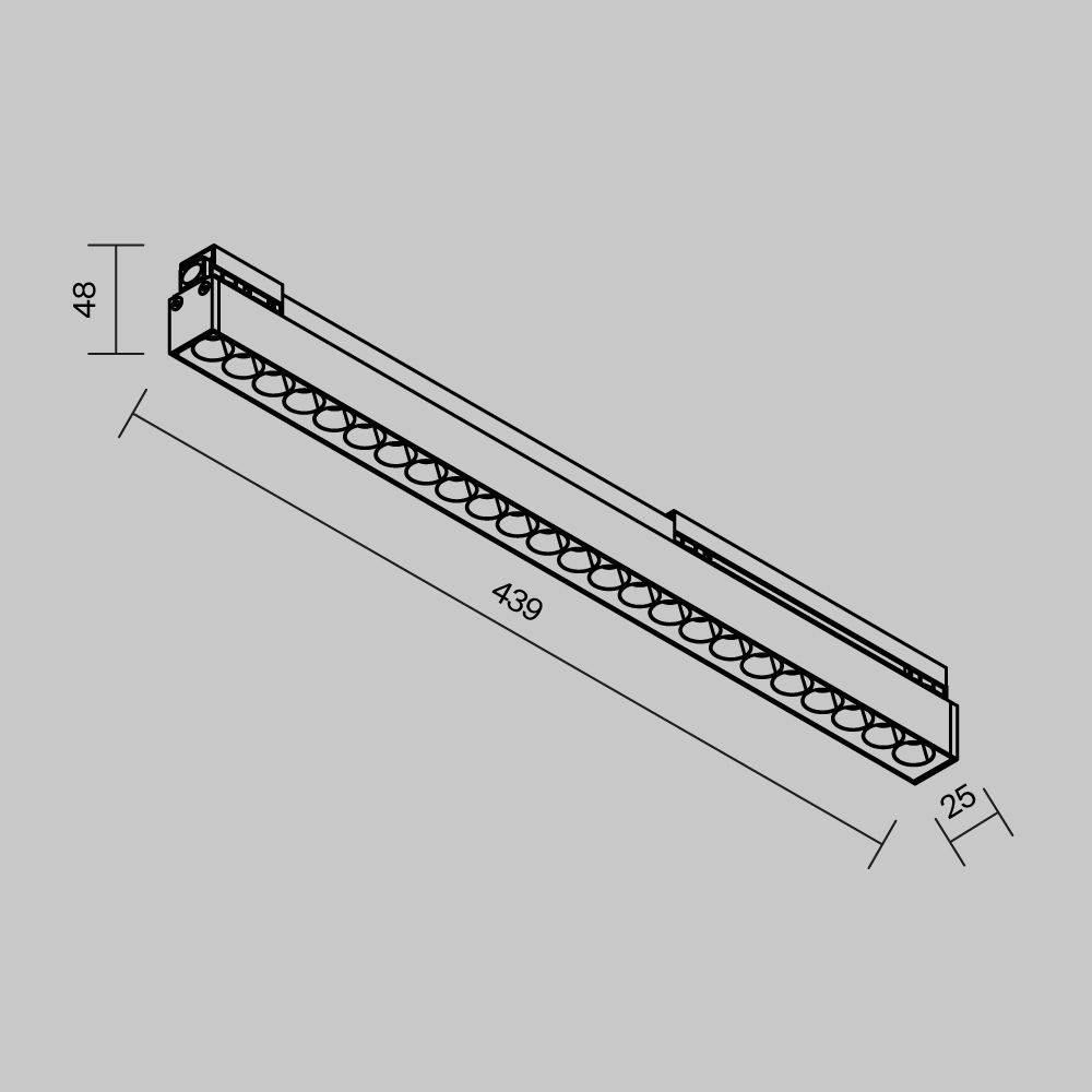 уличный трековый светильник maytoni points o-tr02-2-s-24wb3k