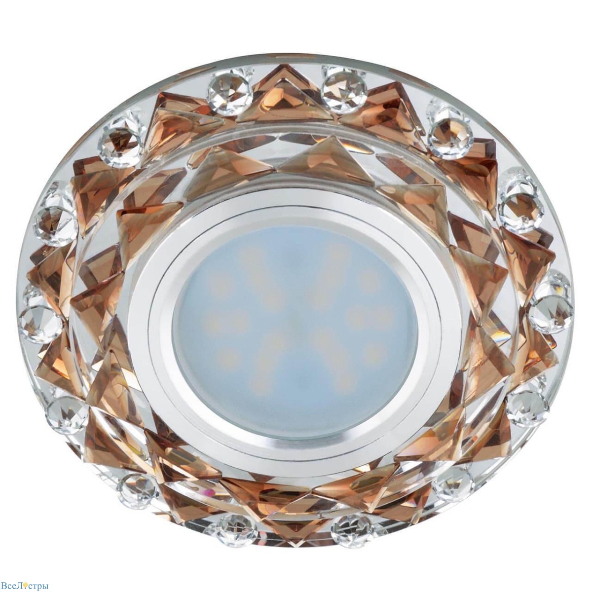 встраиваемый светильник fametto luciole dls-l130 gu5.3 chrome/brown