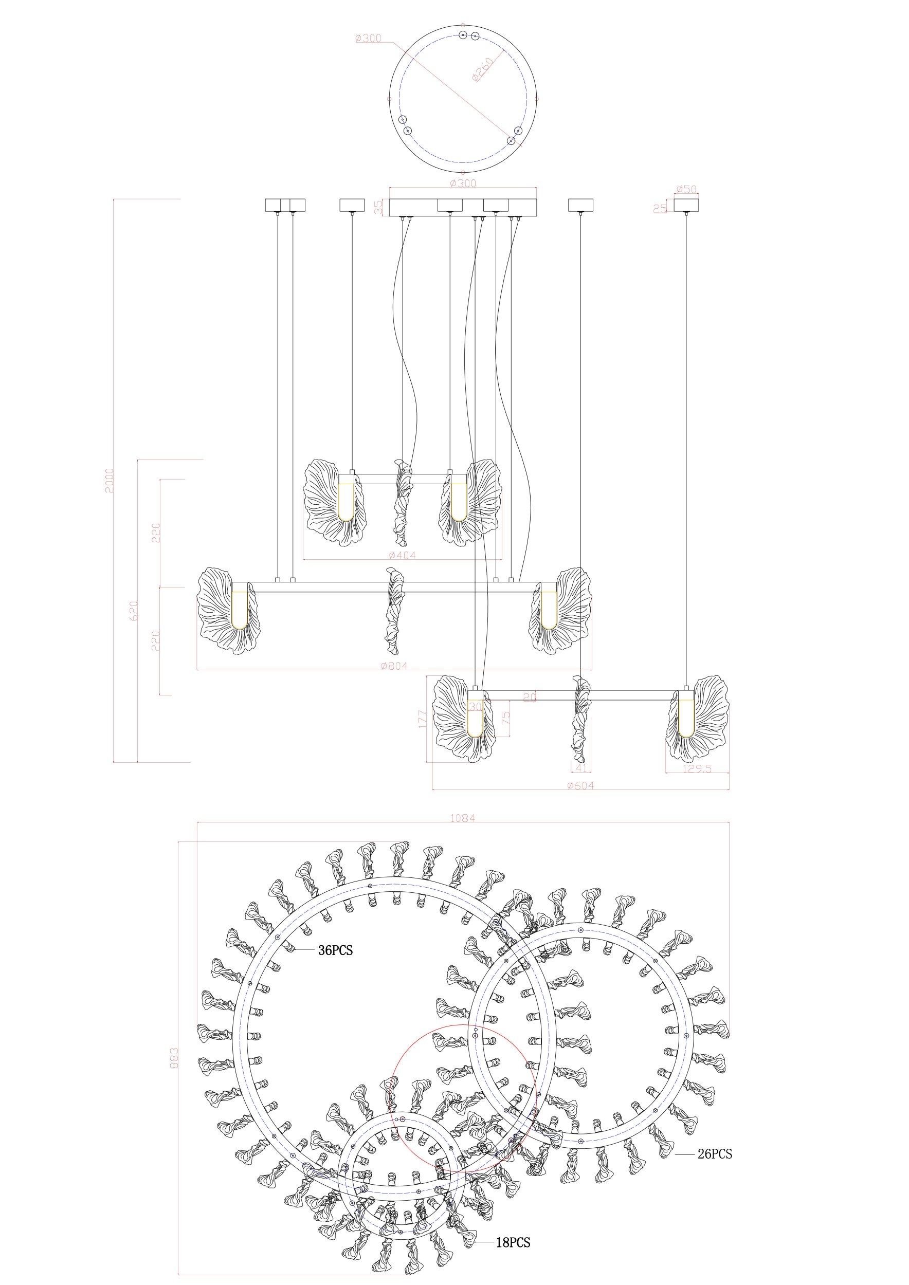 подвесной светодиодный светильник divinare anna 1138/01 lm-280