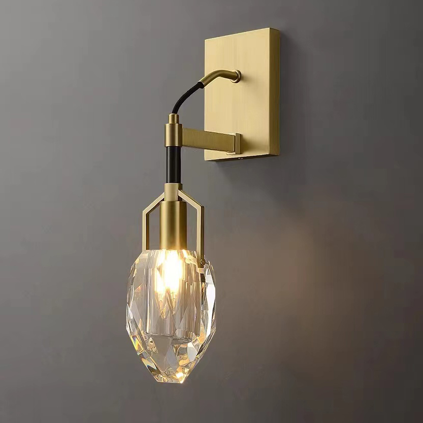 настенный светильник delight collection wall lamp 8960-1w brass/clear