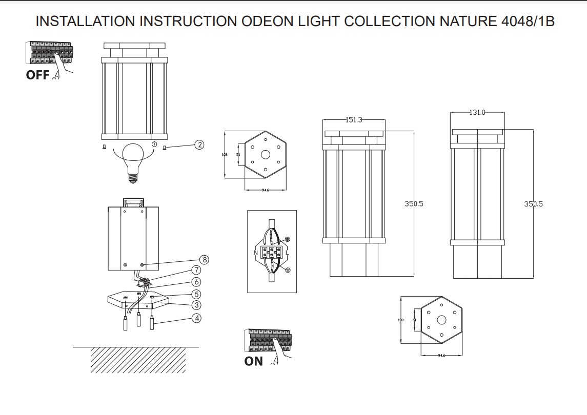 уличный светильник odeon light nature gino 4048/1b