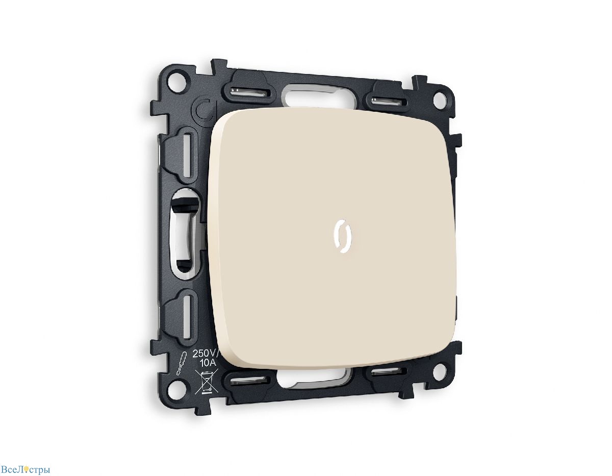 комплект механизма 1-кл проходного выключателя с подсветкой ambrella volt omega mo322035