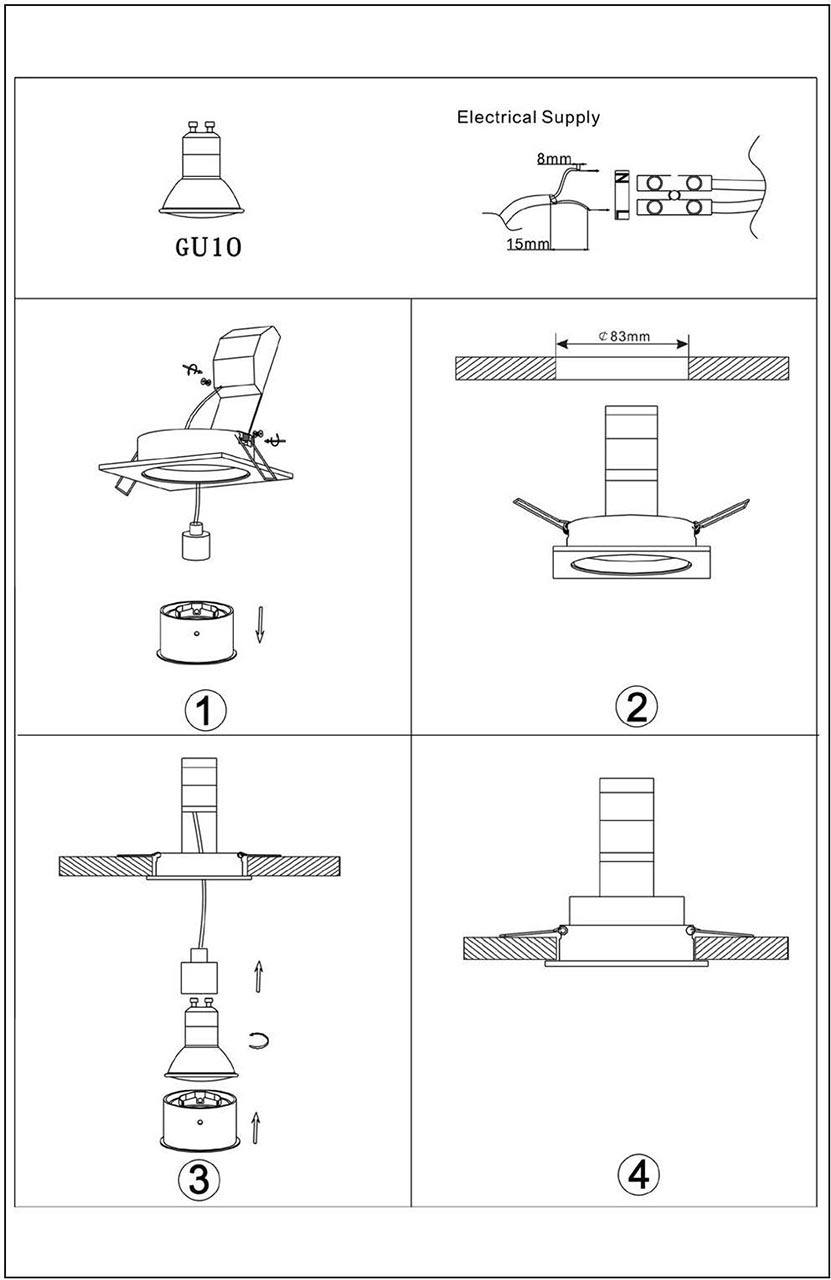 встраиваемый светильник lucide embed 22959/01/30