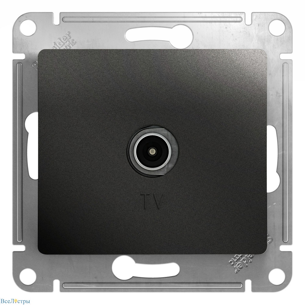 розетка tv оконечная 1db systeme electric glossa антрацит gsl000791