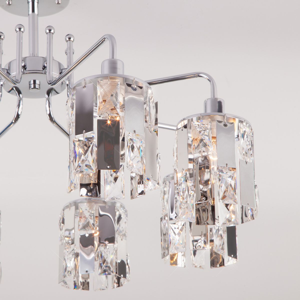 потолочная люстра eurosvet scoppio 10101/8 хром/прозрачный хрусталь strotskis