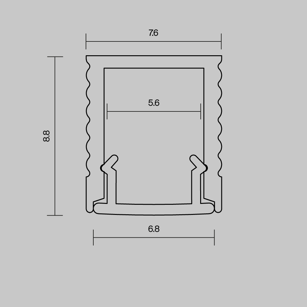 профиль накладной maytoni led strip alm-0809-s-2m 631010