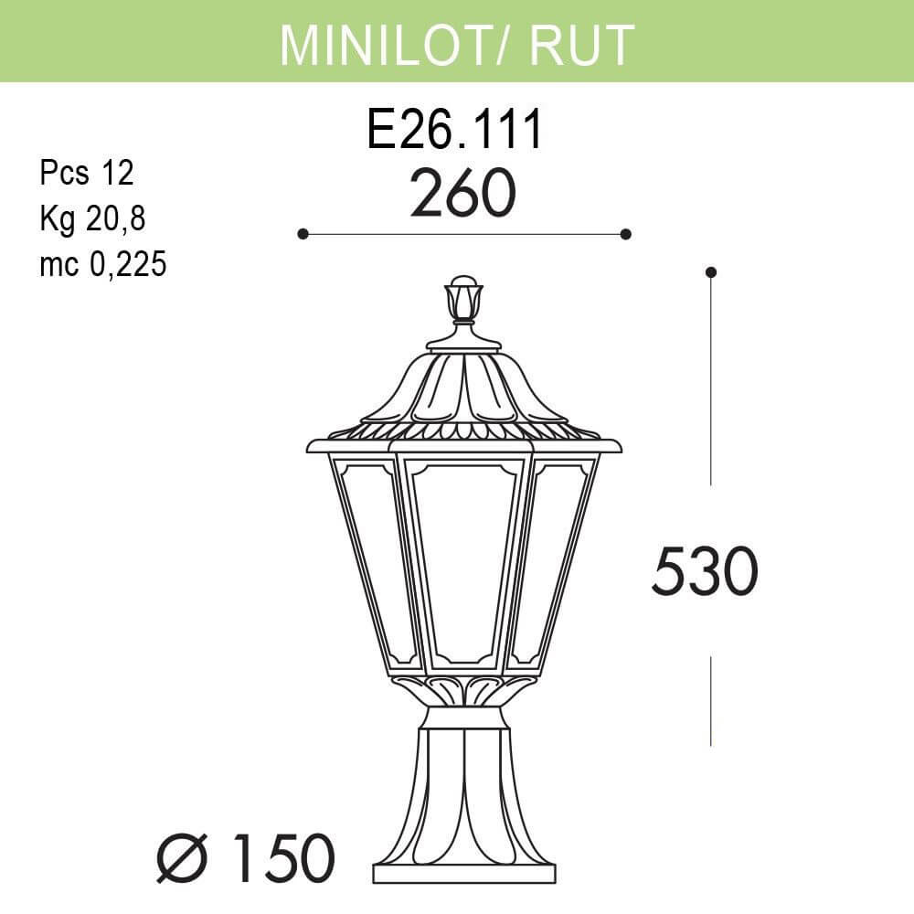 уличный светильник fumagalli minilot/rut e26.111.000.wxf1r