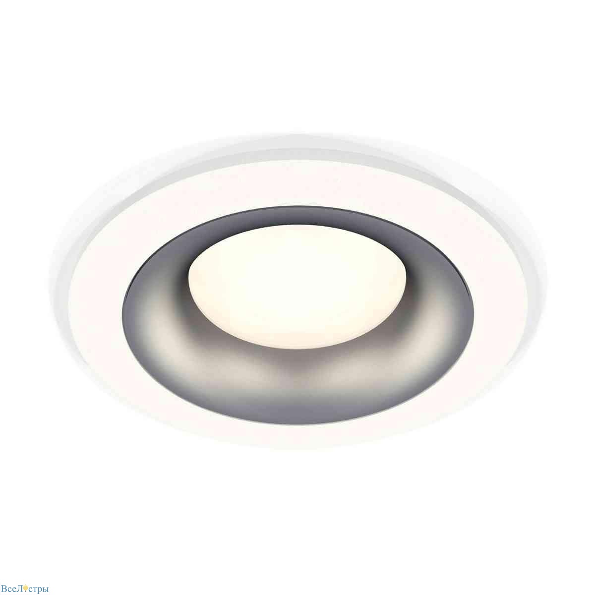комплект встраиваемого светильника ambrella light techno spot xc7621004 swh/mch белый песок/хром матовый (c7621, n7013)